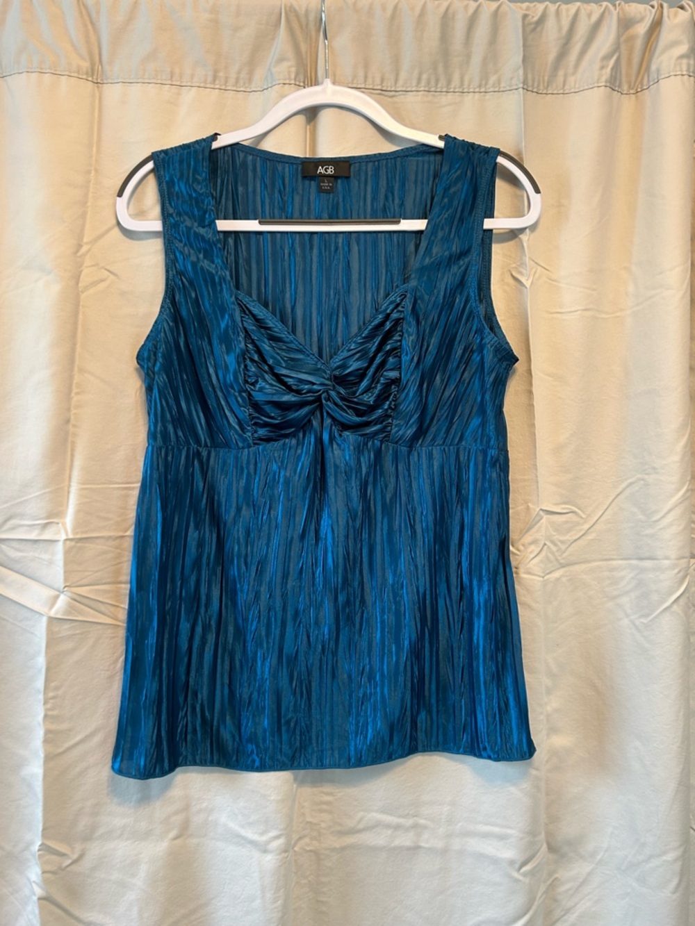 AGB Teal Sleeveless Twist-Front Camisole